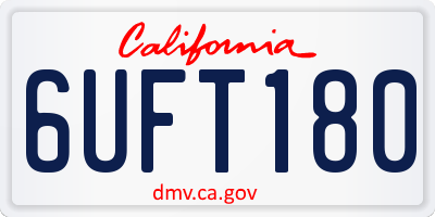 CA license plate 6UFT180