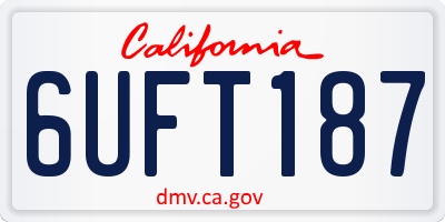 CA license plate 6UFT187