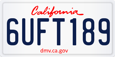 CA license plate 6UFT189