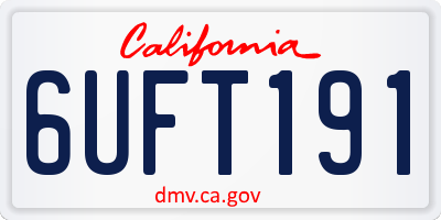 CA license plate 6UFT191