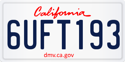 CA license plate 6UFT193