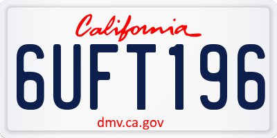 CA license plate 6UFT196
