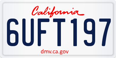 CA license plate 6UFT197
