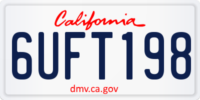 CA license plate 6UFT198