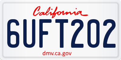 CA license plate 6UFT202