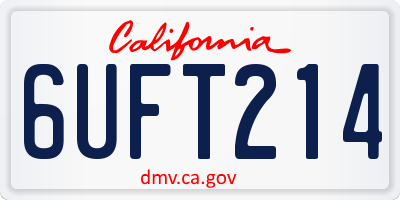 CA license plate 6UFT214
