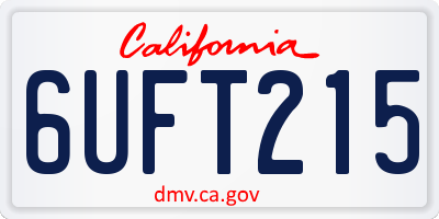 CA license plate 6UFT215