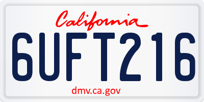 CA license plate 6UFT216