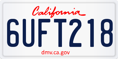 CA license plate 6UFT218