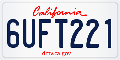 CA license plate 6UFT221
