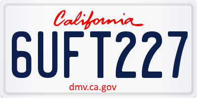 CA license plate 6UFT227