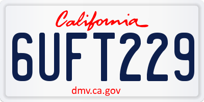 CA license plate 6UFT229