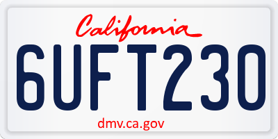 CA license plate 6UFT230
