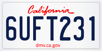 CA license plate 6UFT231
