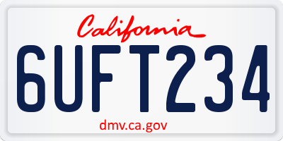 CA license plate 6UFT234