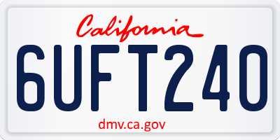 CA license plate 6UFT240