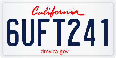 CA license plate 6UFT241