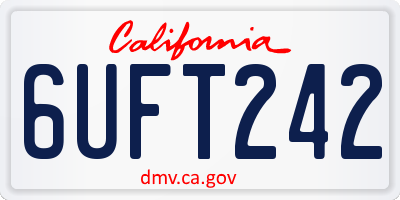 CA license plate 6UFT242
