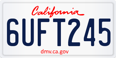 CA license plate 6UFT245