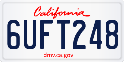 CA license plate 6UFT248