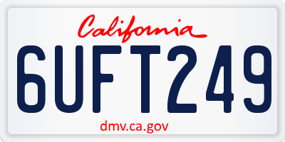 CA license plate 6UFT249