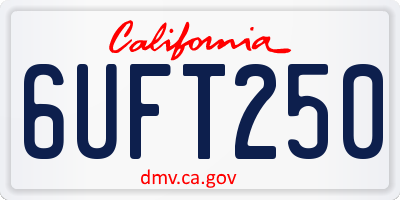 CA license plate 6UFT250