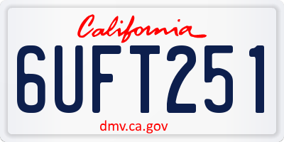 CA license plate 6UFT251