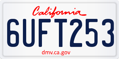 CA license plate 6UFT253