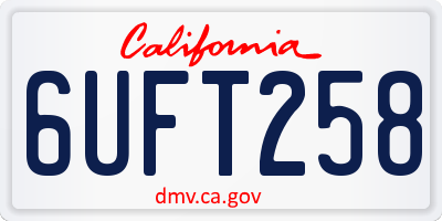 CA license plate 6UFT258