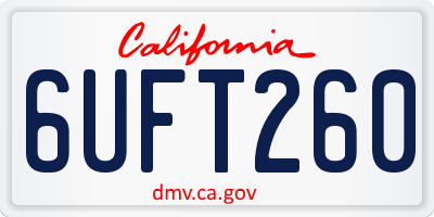 CA license plate 6UFT260