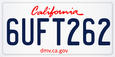 CA license plate 6UFT262