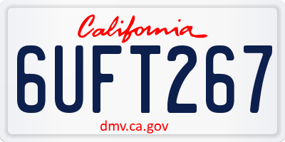 CA license plate 6UFT267