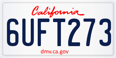 CA license plate 6UFT273