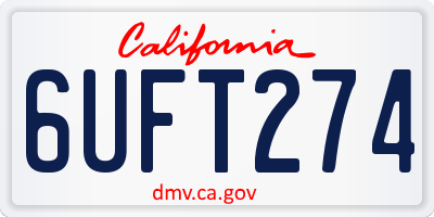 CA license plate 6UFT274