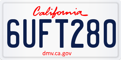 CA license plate 6UFT280