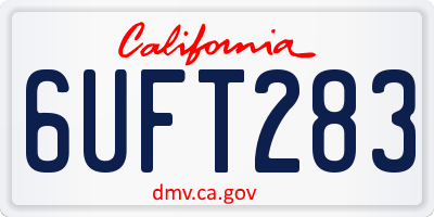 CA license plate 6UFT283