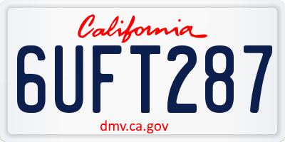 CA license plate 6UFT287