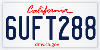 CA license plate 6UFT288