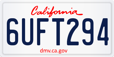 CA license plate 6UFT294