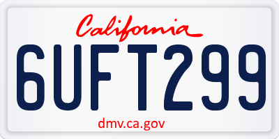 CA license plate 6UFT299