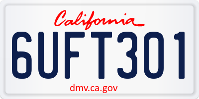 CA license plate 6UFT301