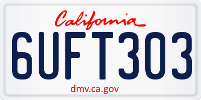 CA license plate 6UFT303
