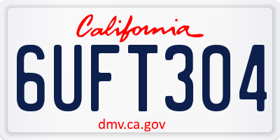 CA license plate 6UFT304