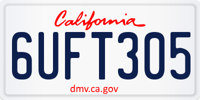 CA license plate 6UFT305