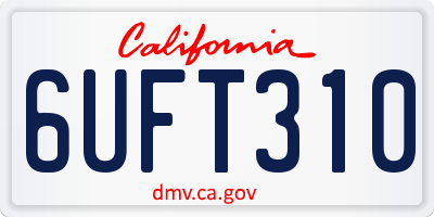 CA license plate 6UFT310