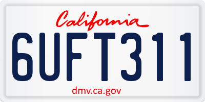 CA license plate 6UFT311