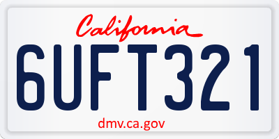 CA license plate 6UFT321