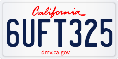 CA license plate 6UFT325