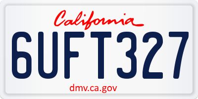 CA license plate 6UFT327