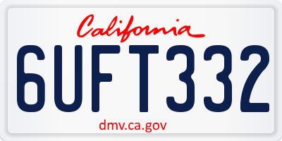 CA license plate 6UFT332